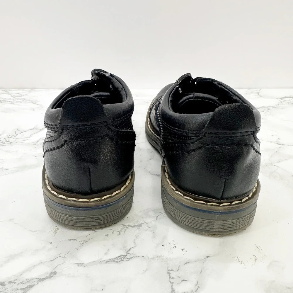 Steve Madden‎ Tolliver Boys Black Leather Oxford Dress Shoes Size 9